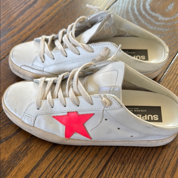 Golden Goose White and Pink Star Sneakers (GG size 38) - Picture 2 of 4